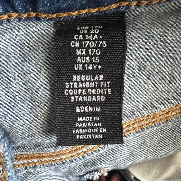 H&M Blue Regular Straight Fit Jeans (S) - Picture 6 of 8